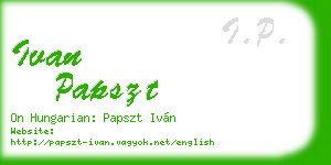 ivan papszt business card
